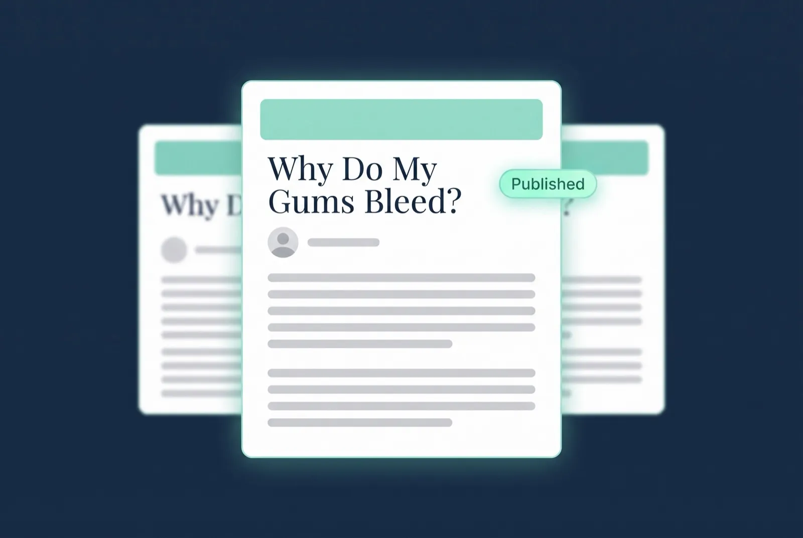 A published dental blog article mockup by PMAX, part of a steady publishing cadence