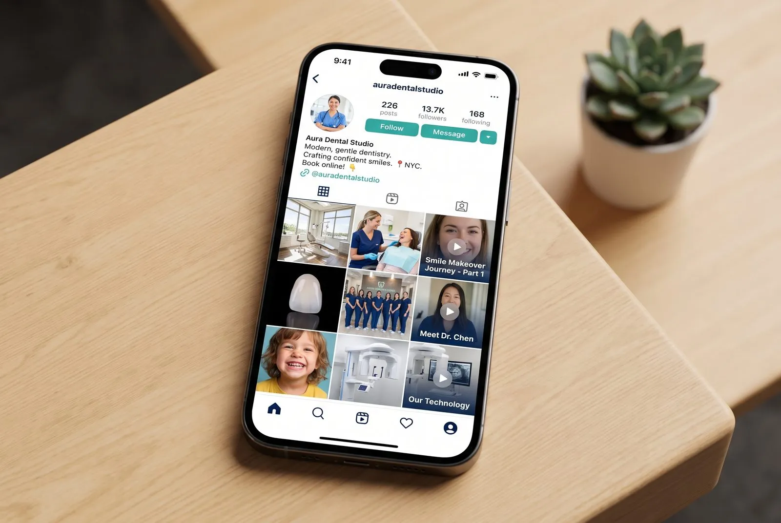 On-brand dental practice social media content created by PMAX