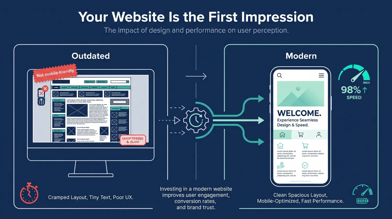 Your Website Looks — and Feels — Outdated — PMAX Dental Marketing infographic